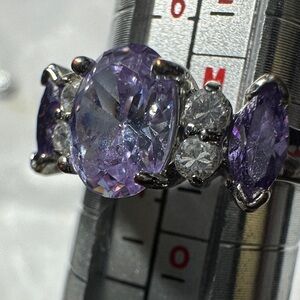 Elegant Purple and Silver Women's Ring